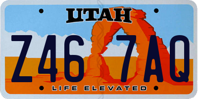 UT license plate Z467AQ