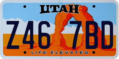 UT license plate Z467BD