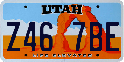 UT license plate Z467BE