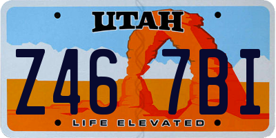 UT license plate Z467BI