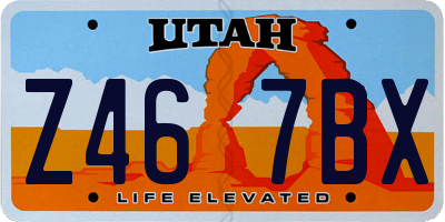 UT license plate Z467BX