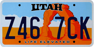 UT license plate Z467CK