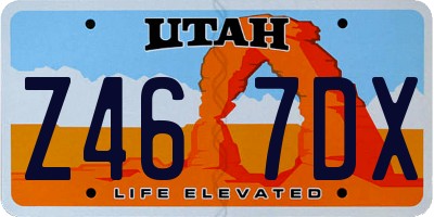 UT license plate Z467DX