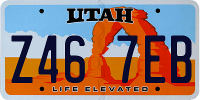 UT license plate Z467EB