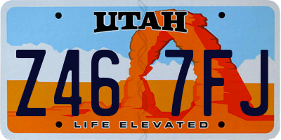UT license plate Z467FJ