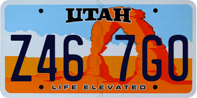 UT license plate Z467GO