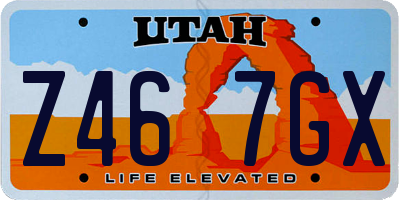 UT license plate Z467GX