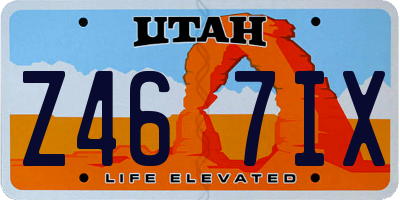 UT license plate Z467IX