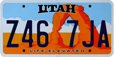 UT license plate Z467JA