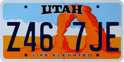 UT license plate Z467JE