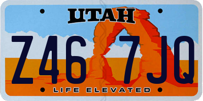 UT license plate Z467JQ