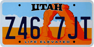 UT license plate Z467JT