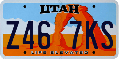 UT license plate Z467KS