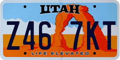 UT license plate Z467KT