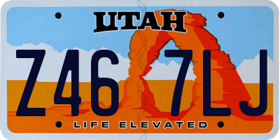 UT license plate Z467LJ