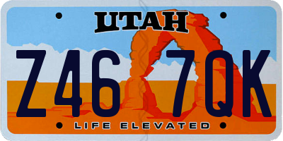 UT license plate Z467QK