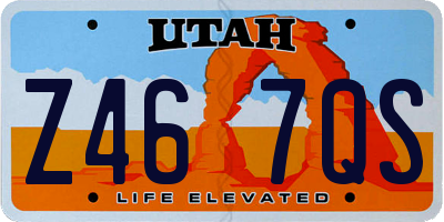 UT license plate Z467QS