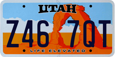 UT license plate Z467QT