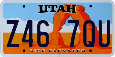 UT license plate Z467QU