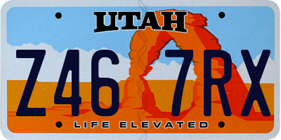 UT license plate Z467RX