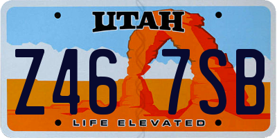 UT license plate Z467SB