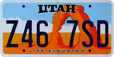 UT license plate Z467SD