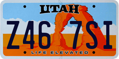 UT license plate Z467SI