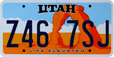 UT license plate Z467SJ