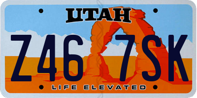 UT license plate Z467SK
