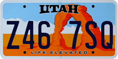 UT license plate Z467SQ