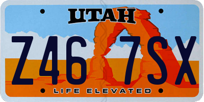 UT license plate Z467SX