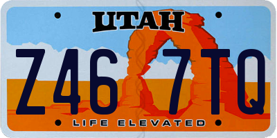 UT license plate Z467TQ