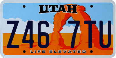 UT license plate Z467TU