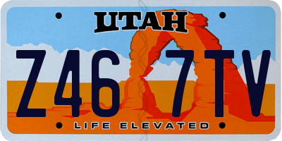 UT license plate Z467TV