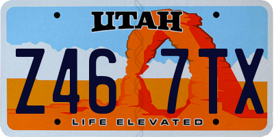 UT license plate Z467TX
