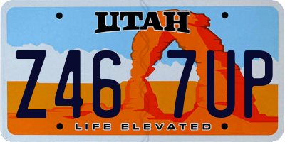 UT license plate Z467UP