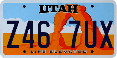 UT license plate Z467UX