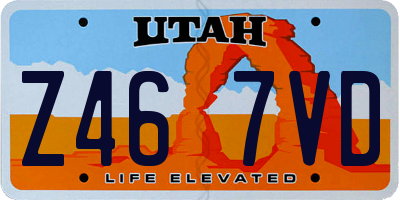 UT license plate Z467VD