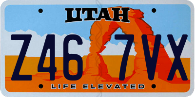 UT license plate Z467VX