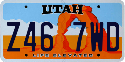 UT license plate Z467WD