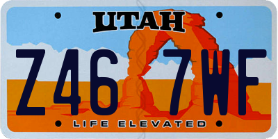 UT license plate Z467WF