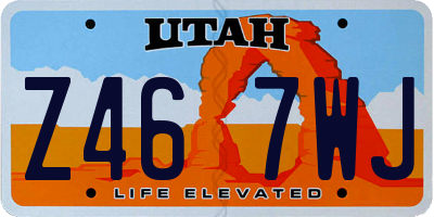 UT license plate Z467WJ
