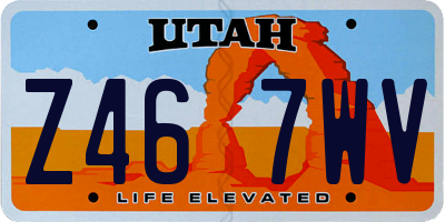 UT license plate Z467WV