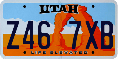 UT license plate Z467XB
