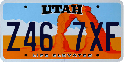 UT license plate Z467XF