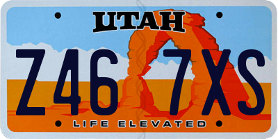 UT license plate Z467XS