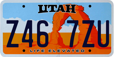 UT license plate Z467ZU