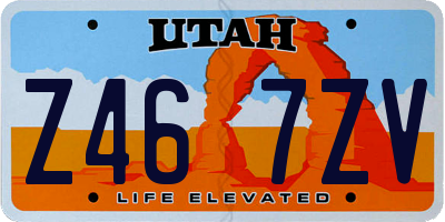 UT license plate Z467ZV