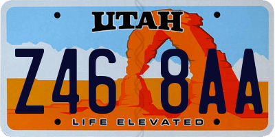 UT license plate Z468AA