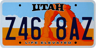 UT license plate Z468AZ